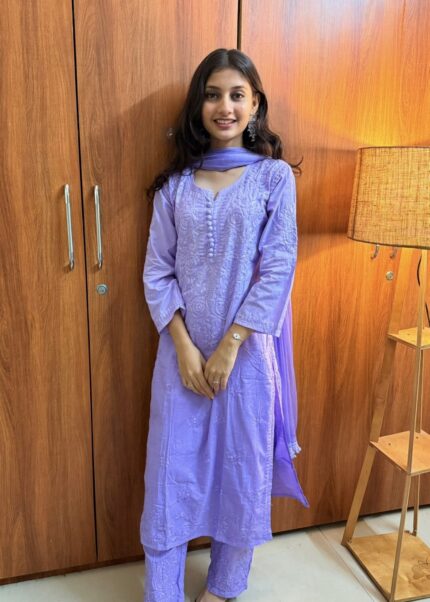 Cotton chic set suit - Lavender